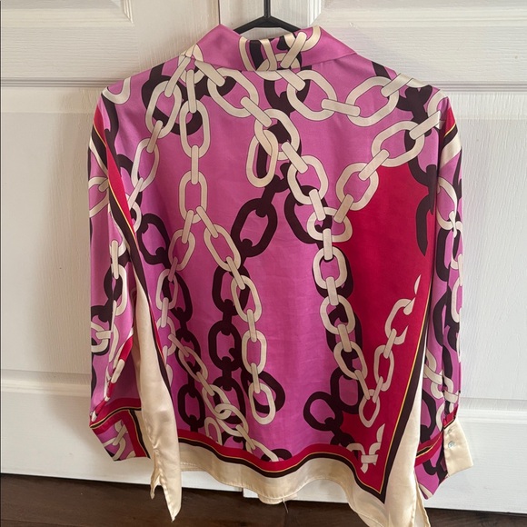 Zara Chain Print Blouse Size Large - Picture 9 of 9